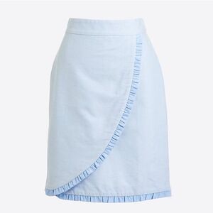 J. Crew Oxford ruffle pencil skirt size 8 Light Blue